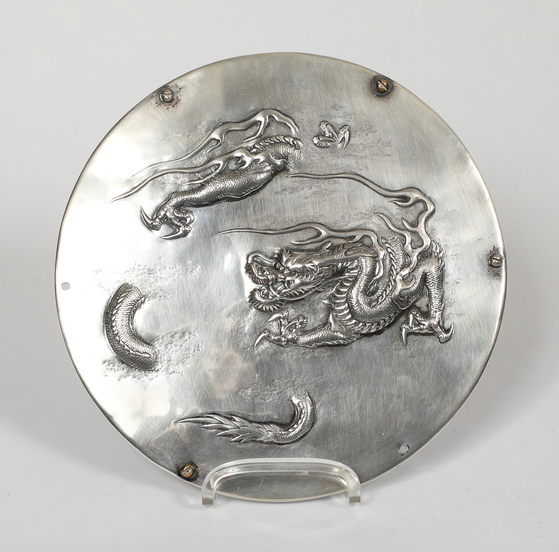Reliefschild, Silber, China