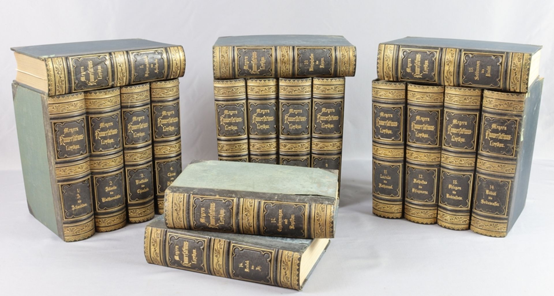 Complete Meyers Konversationslexikon in 17 volumes, year 1890, German Empire