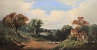 Englischer Spätromantiker des 19. Jh., Landschaft mit Bauernhof