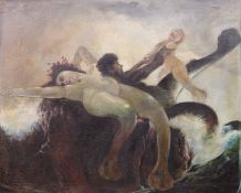 Unbekannter Künstler um 1900, abstrakte Form vom Raub der Sabinerinnen