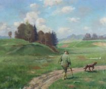 Will Tschech 1891-1975, Jäger mit Hund 