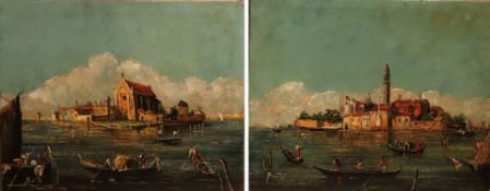 Italische Vedutenmalerei des 19. Jh., Ansichten der Insel Murano bei Venedig