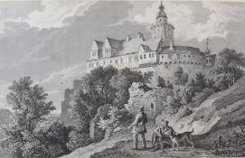 Burg Falkenstein, Stahlstich des 19. Jh., deutsch