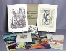 Künstlermappe - Drucke, Grafiken und Zeichnungen, versch. Künstler nach 1900