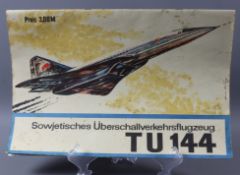 Modellbogen für Modellflugzeug Bausatz TU - 144, DDR der 70er Jahre