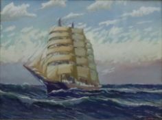 E. Schultz 1879- 1956, Segelschiff bei hoher See