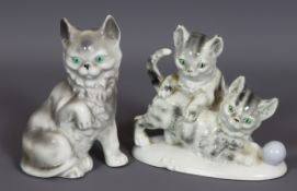 Paar Katzenfiguren, Anfang des 20. Jh., deutsch