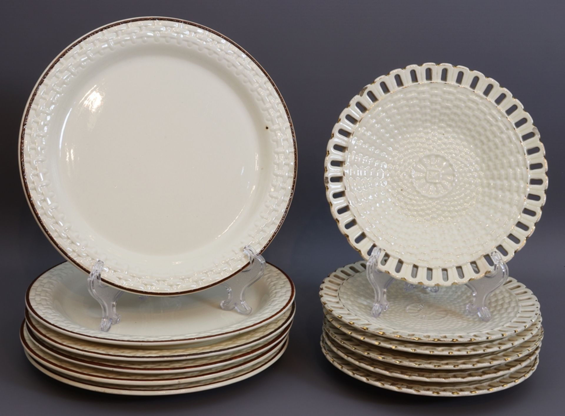 Two sets of six decorative plates, first third of the 20th century, German