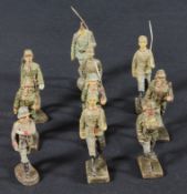 Militärisches Spielzeug, 10 Soldaten - Marschierer, Marke Lineol Germany vor 1945, deutsch