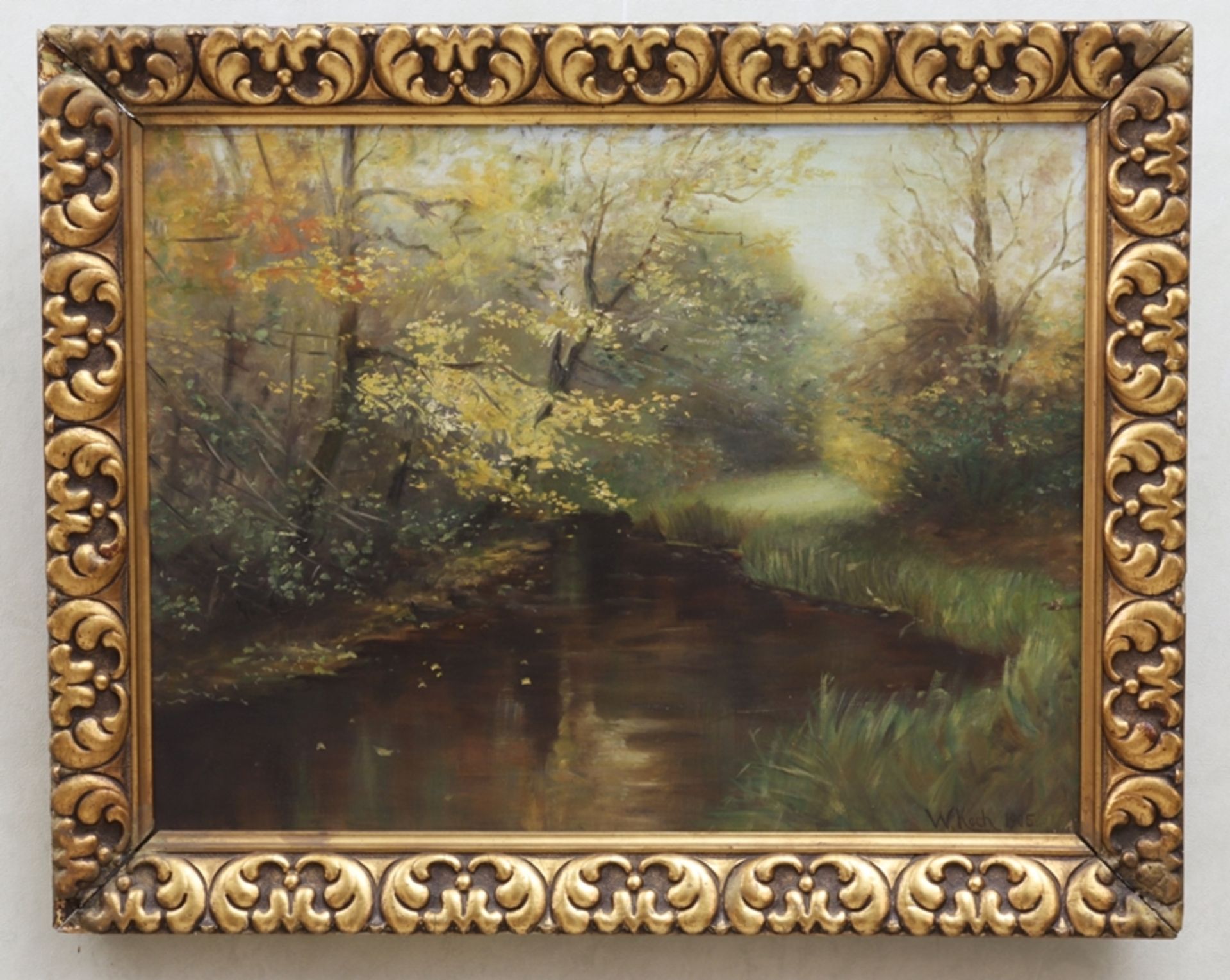 W. Koch 1875-1915, Flusslandschaft im Walde - Bild 2 aus 3