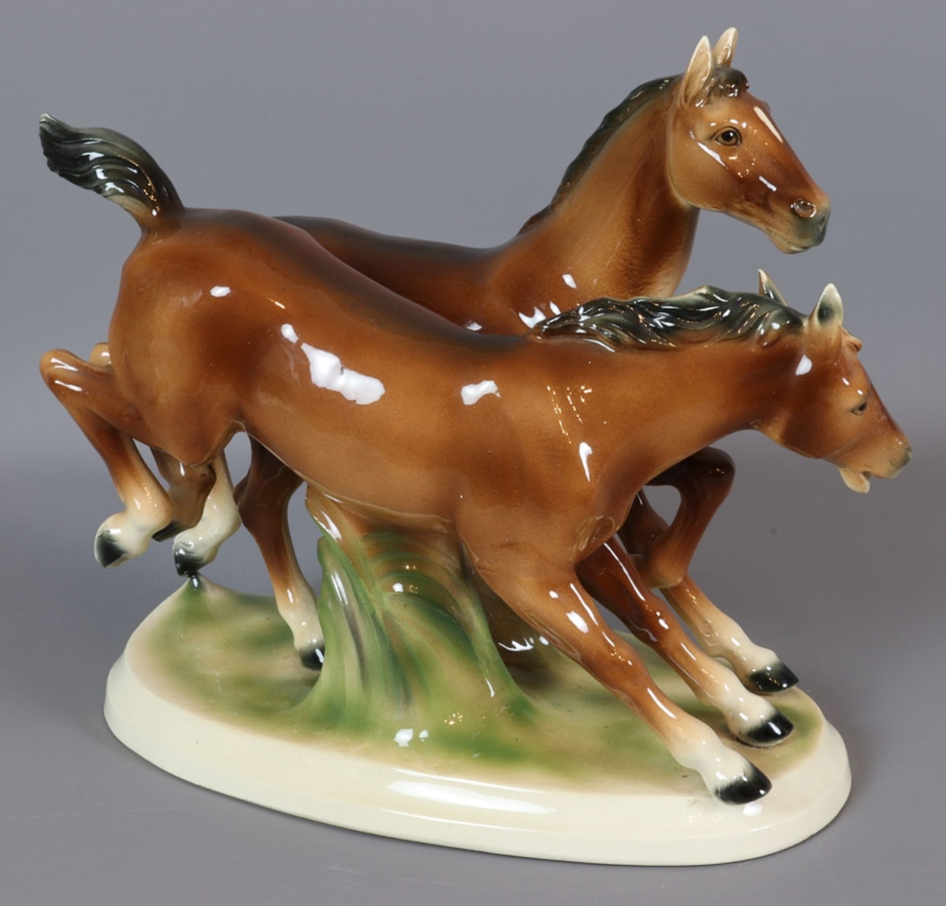 Lot of three horse figures, 30s - 50s, German - Image 7 of 12