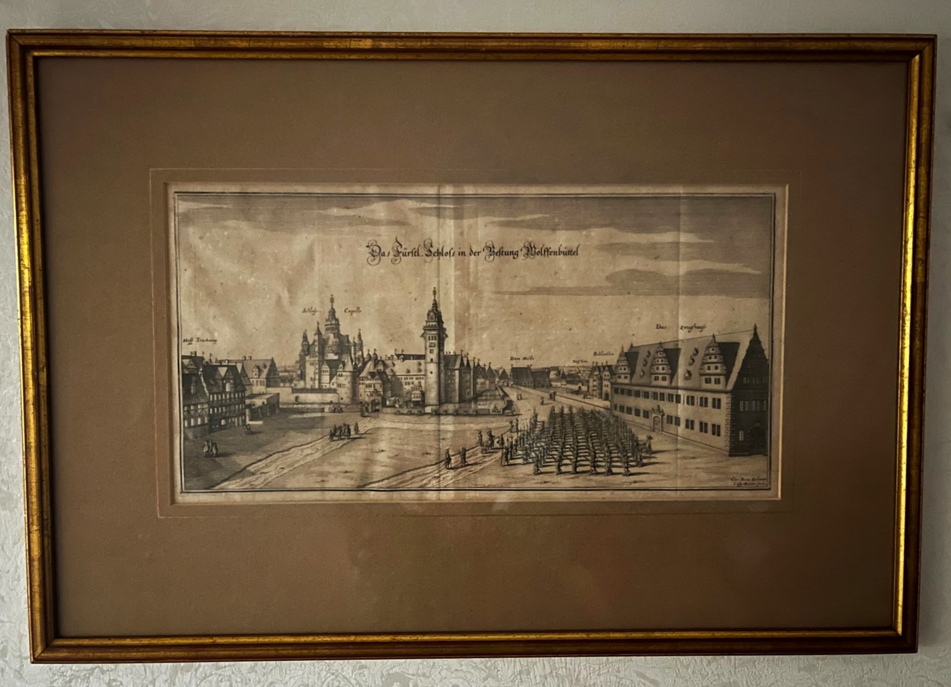 Kupferstich, Schloss und Festung Wolfenbüttel, 17. Jh., deutsch - Bild 2 aus 2