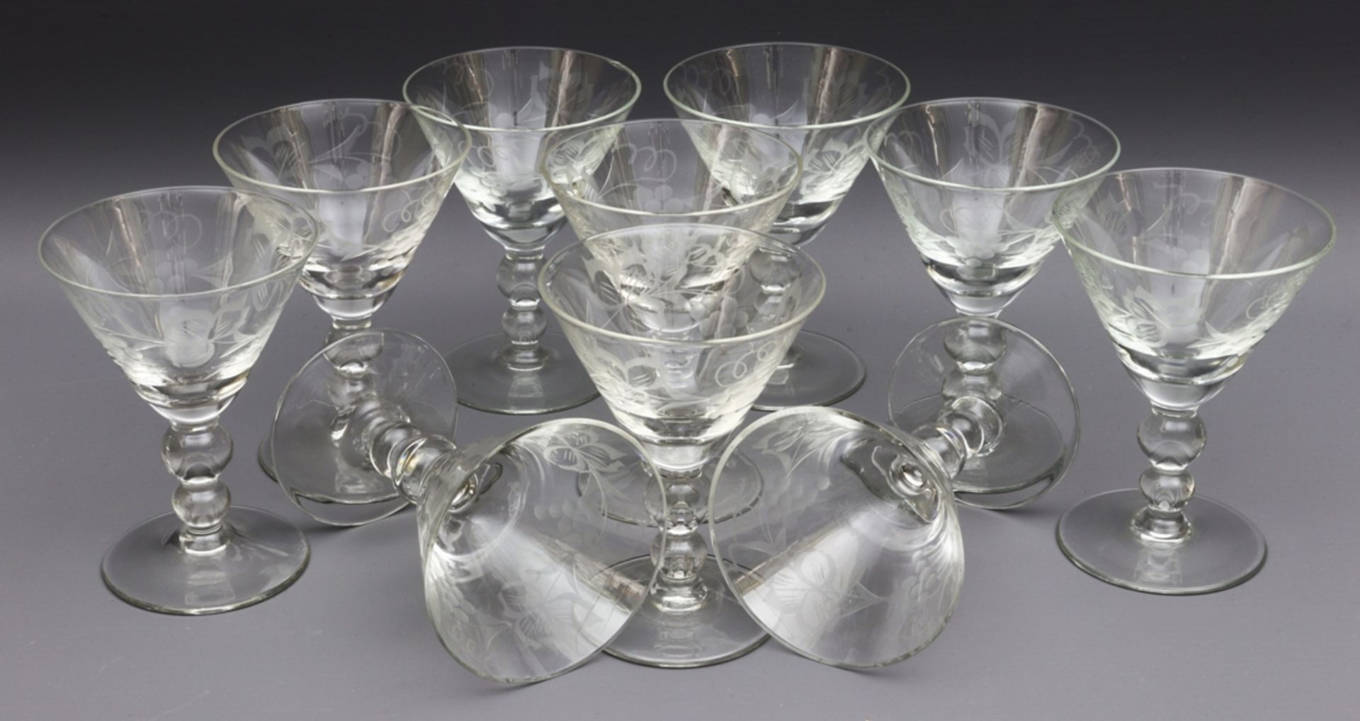 Set of 10 sweet wine glasses, Historism before 1900, German - Image 2 of 3