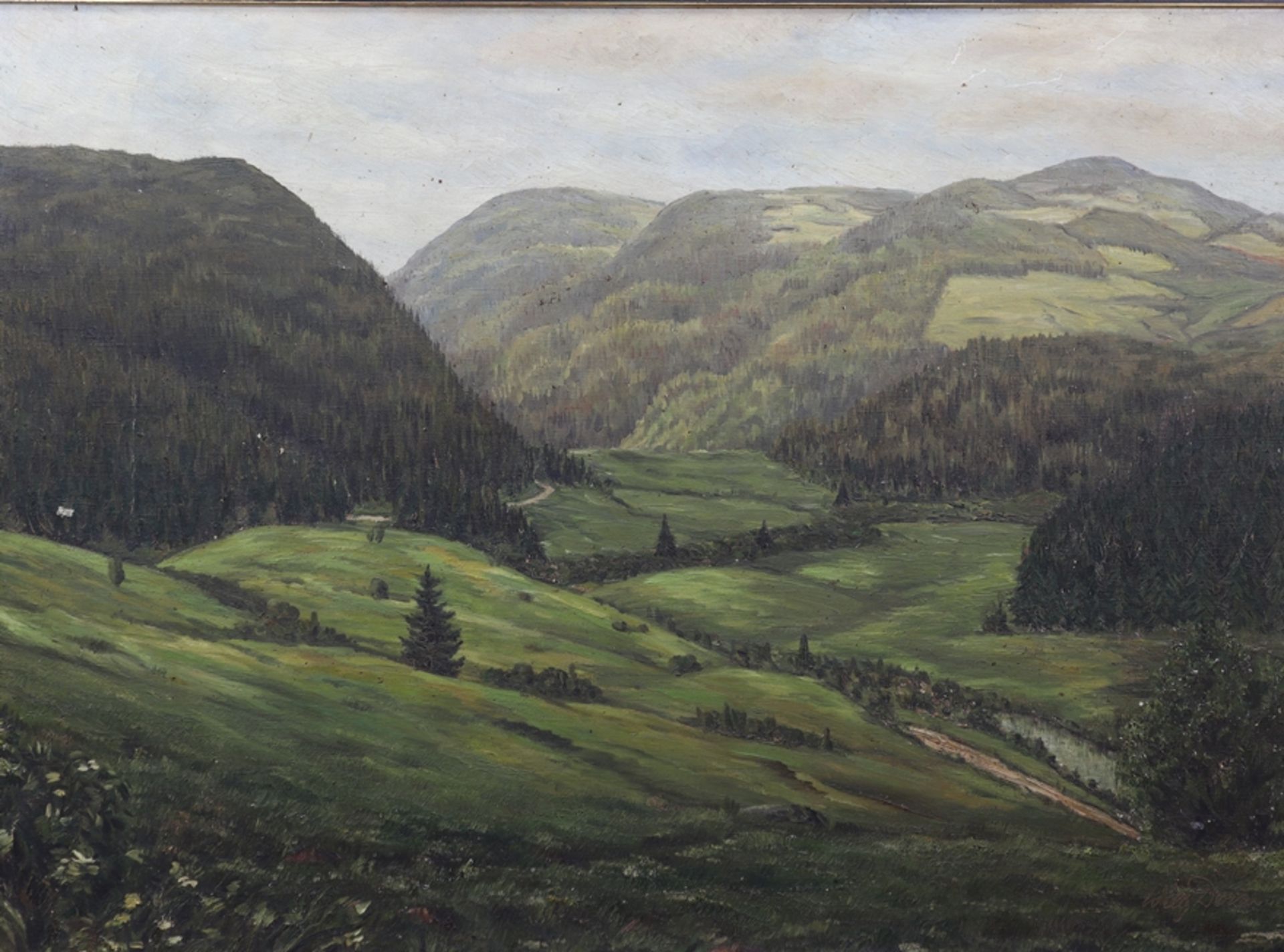 Willy Decker 1897- 1968, Landscape painting View of the Harz Mountains