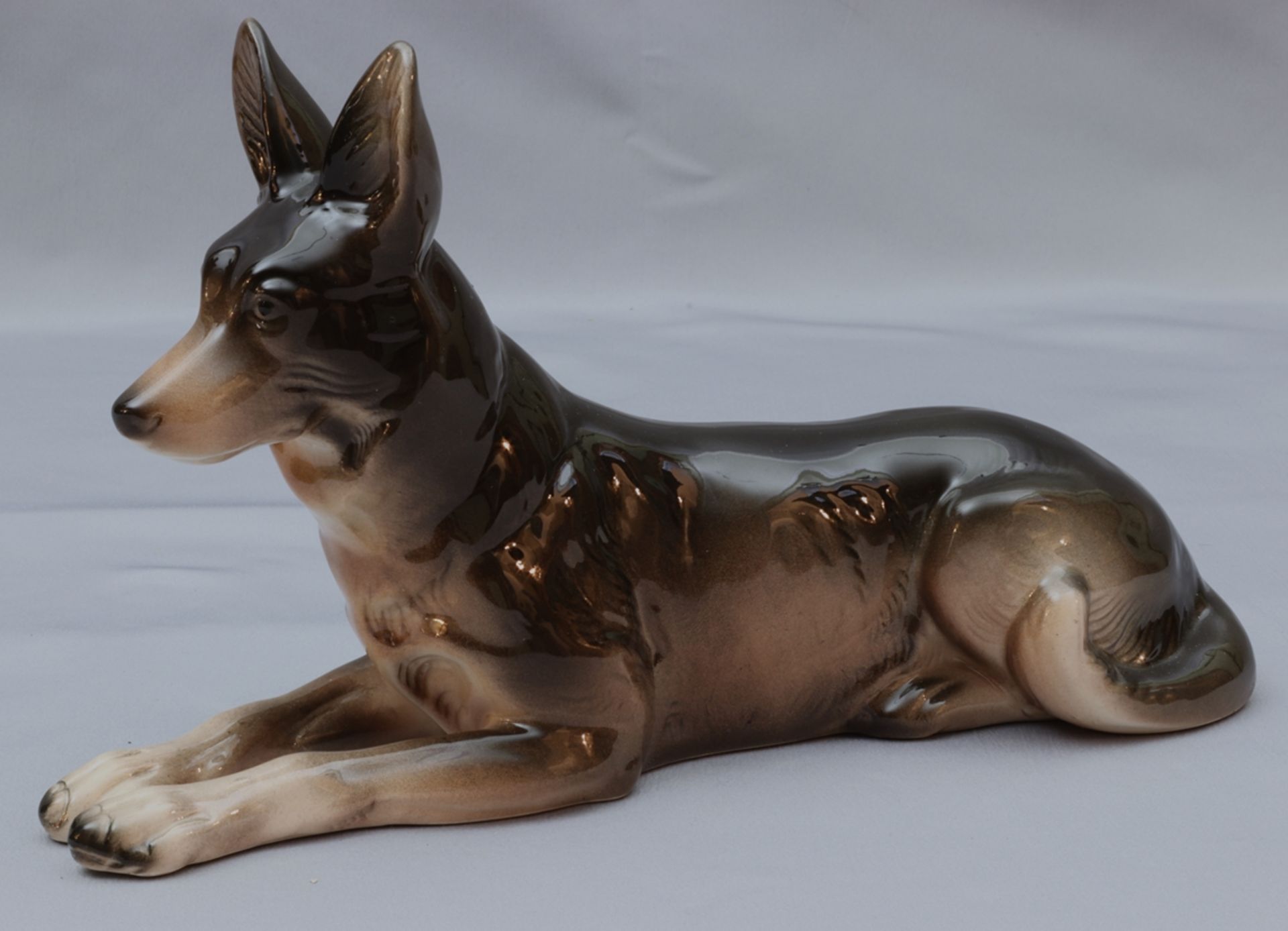 Ceramic figure German Shepherd, 20s/30s of the 20th century, German