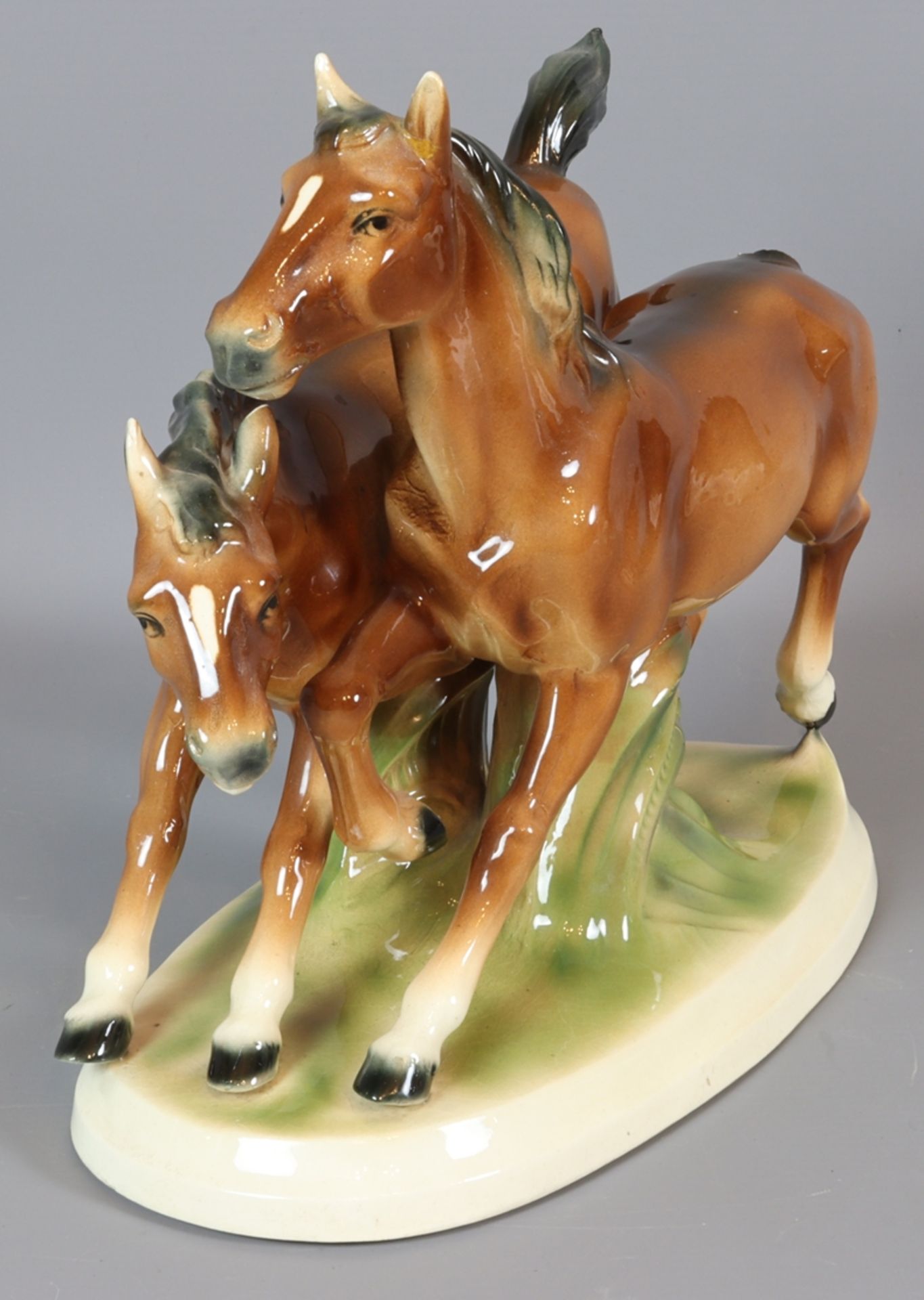 Lot of three horse figures, 30s - 50s, German - Image 6 of 12