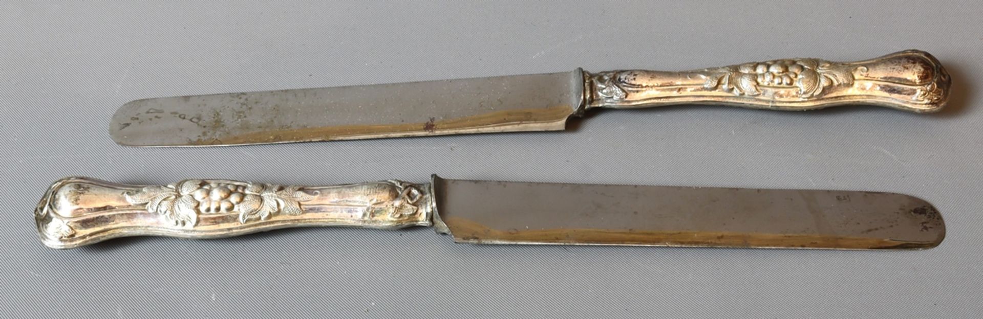 6 silver fruit knives, Historism circa 1880-1900, German - Image 3 of 4