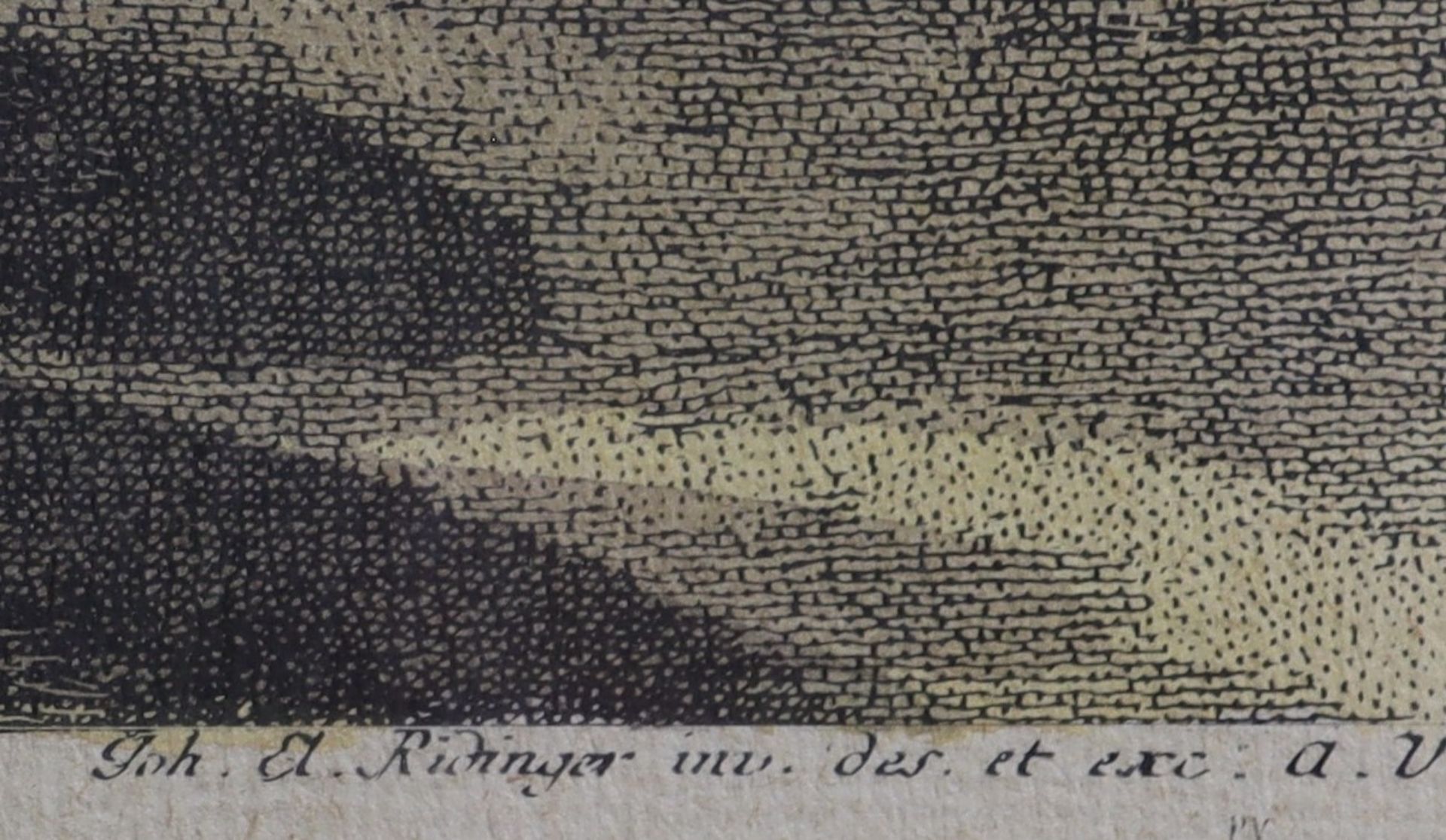 Johann-Elias Ridinger 1698-1767, Dressur-Reiter auf Pferd, Kupferstich - Bild 4 aus 4