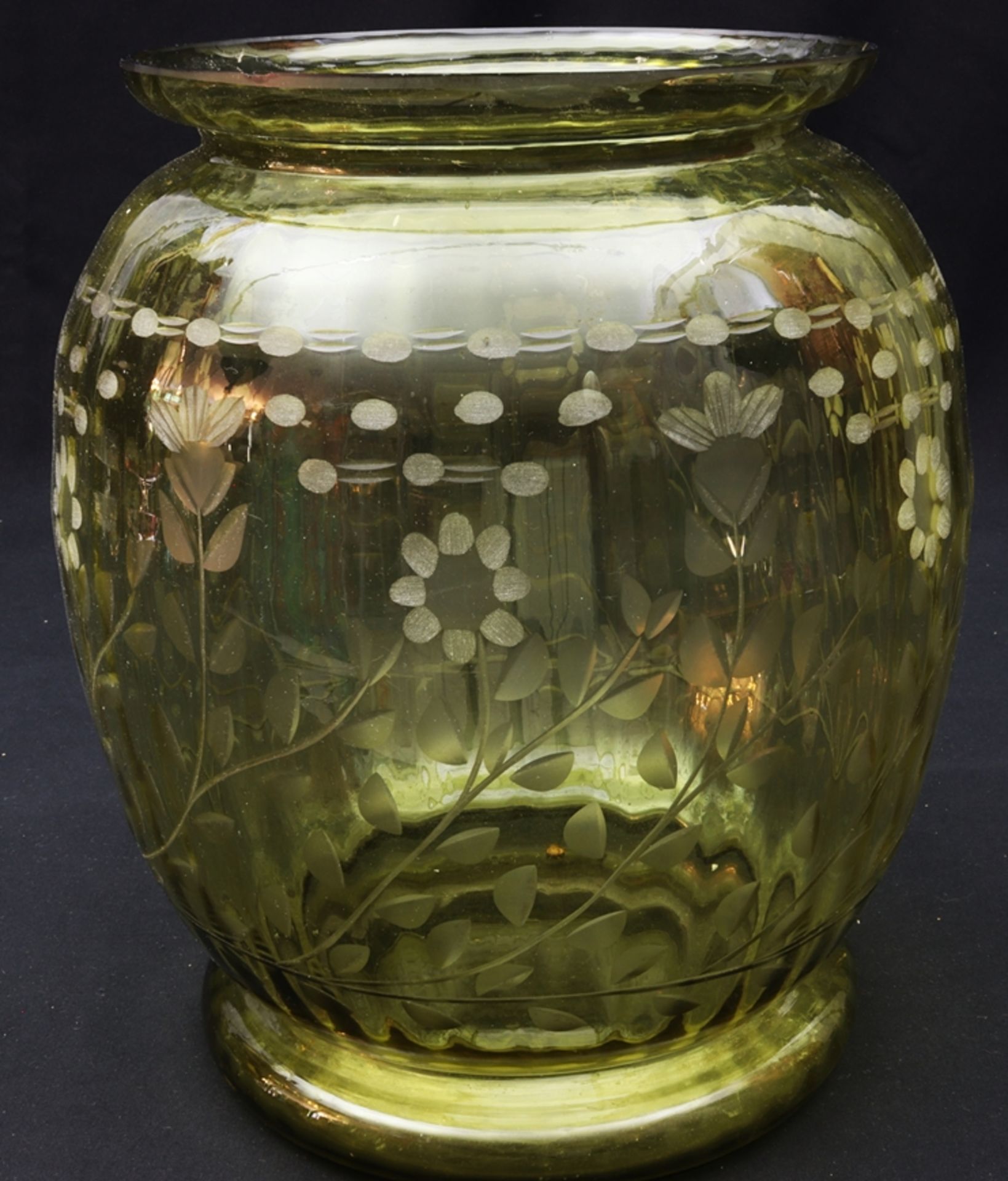 Large spherical bellied vase, Bohemia 2nd half of the 19th cent, German - Image 2 of 3