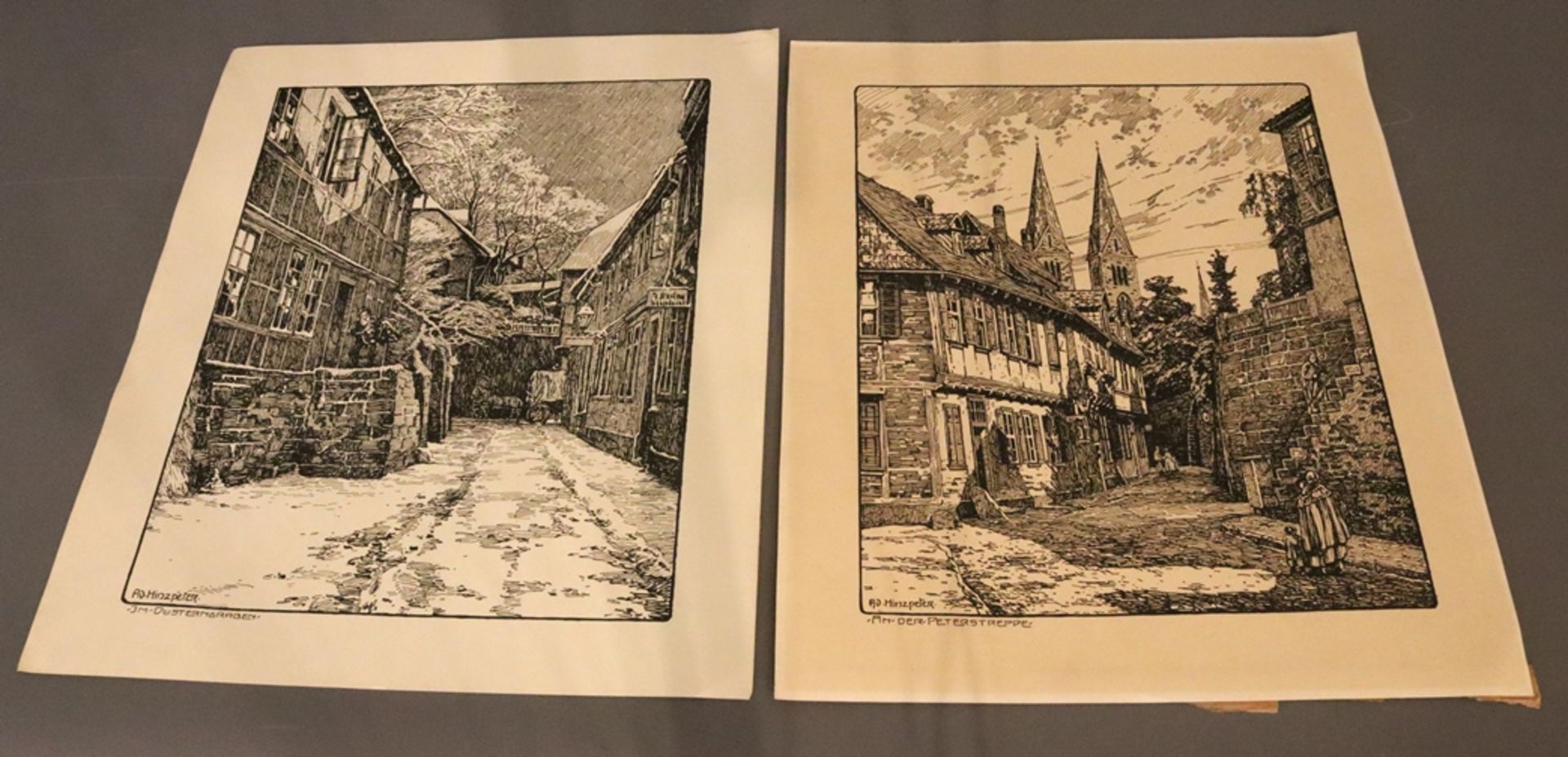 Lithografien, Halberstadt und Harz, 20. Jh., deutsch - Bild 3 aus 6