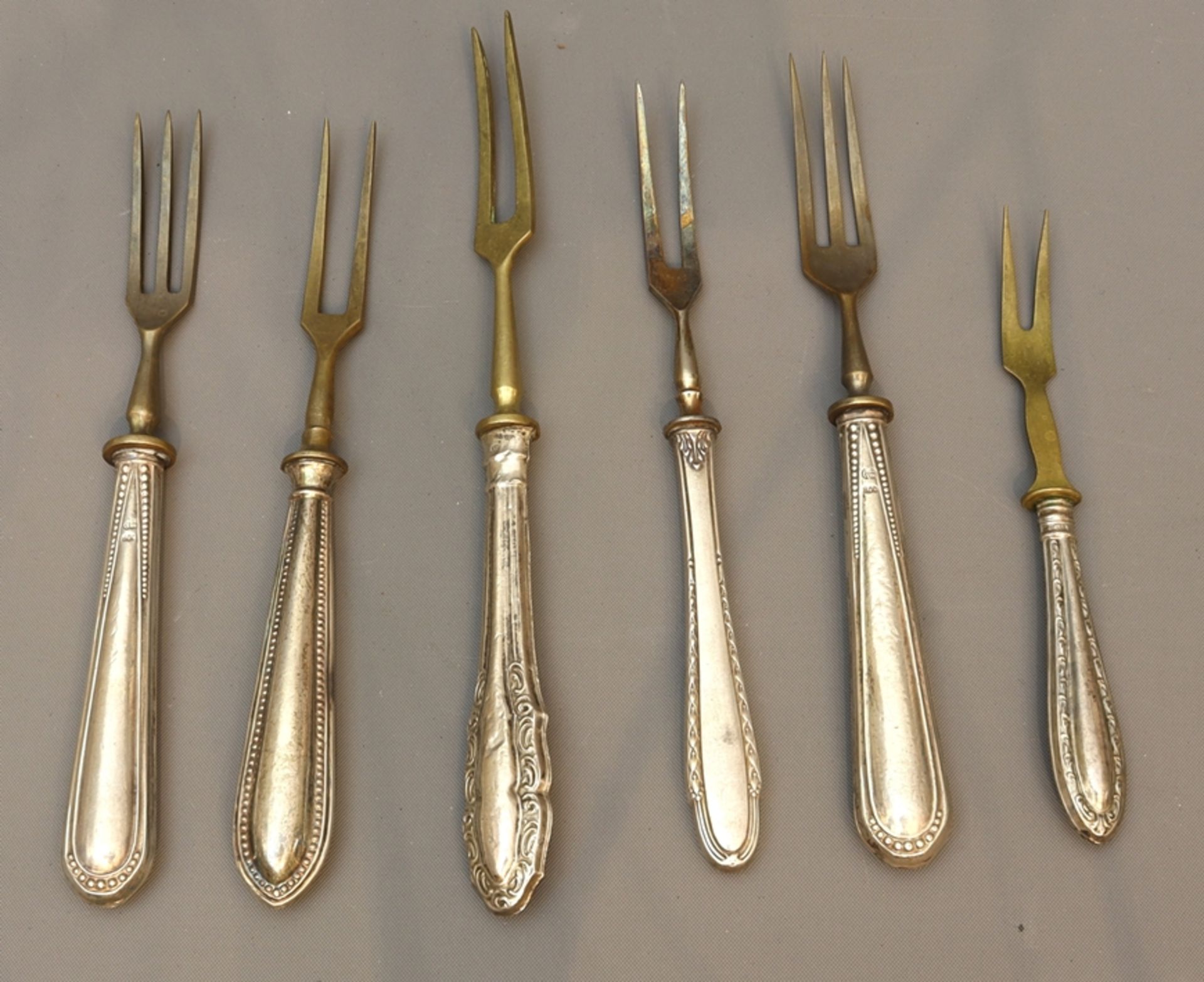 Lot of 14 serving forks of different types, early to mid 20th century, German - Image 3 of 3