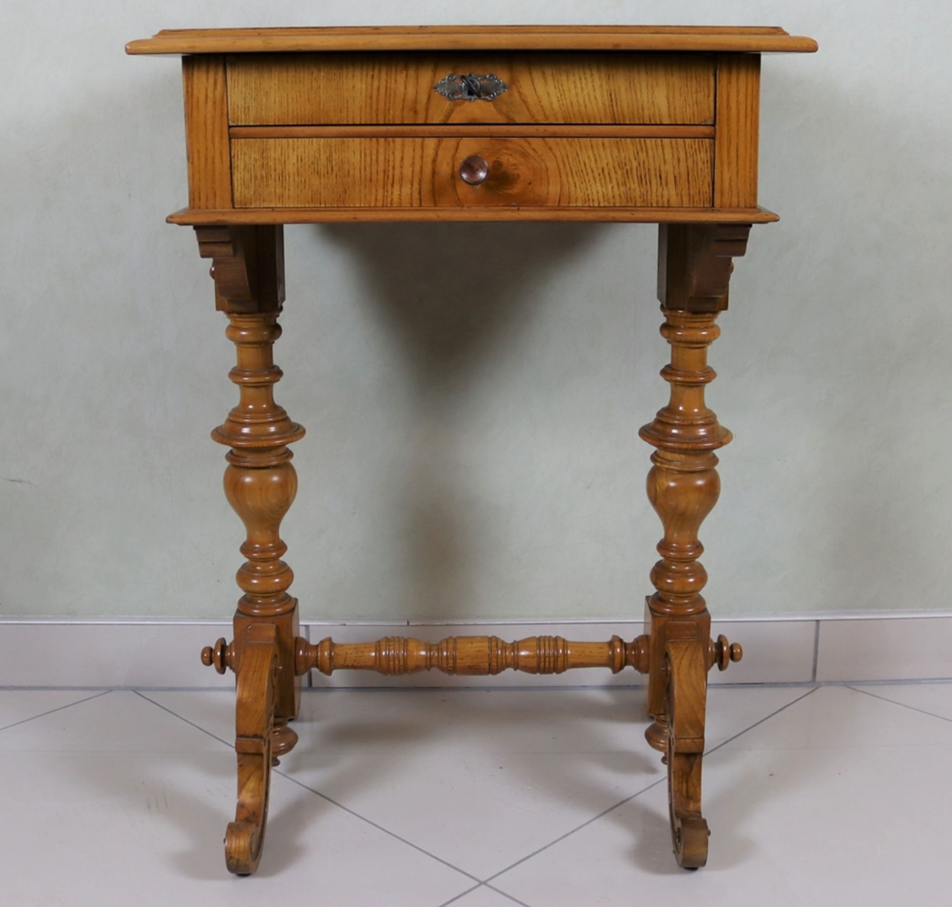 Historicist sewing table c. 1880 - 1900, Central German