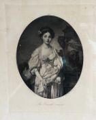 Lithografie, Biedermeier Porträt einer jungen Dame, Mitte des 19. Jh., deutsch