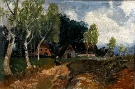 Paula Modersohn Becker 1876-1907 zugeschrieben, Kleine worpsweder Landschaft