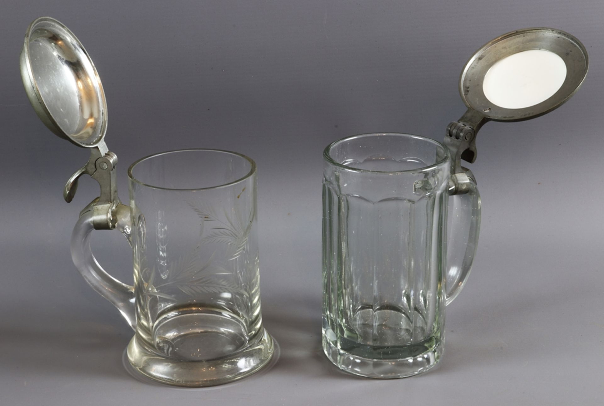 Five glass jugs of various types, Historicism circa 1890 - 1920, German - Image 4 of 7