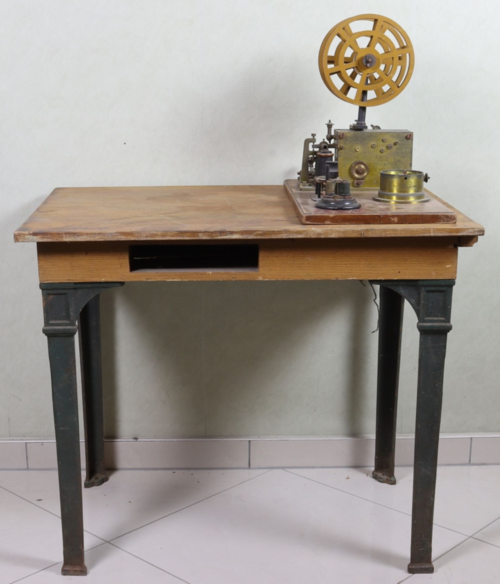 Telegraph apparatus with table, Historicism mid 19th century, German - Image 4 of 8