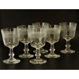 Set of six port wine glasses, late 19th c., German