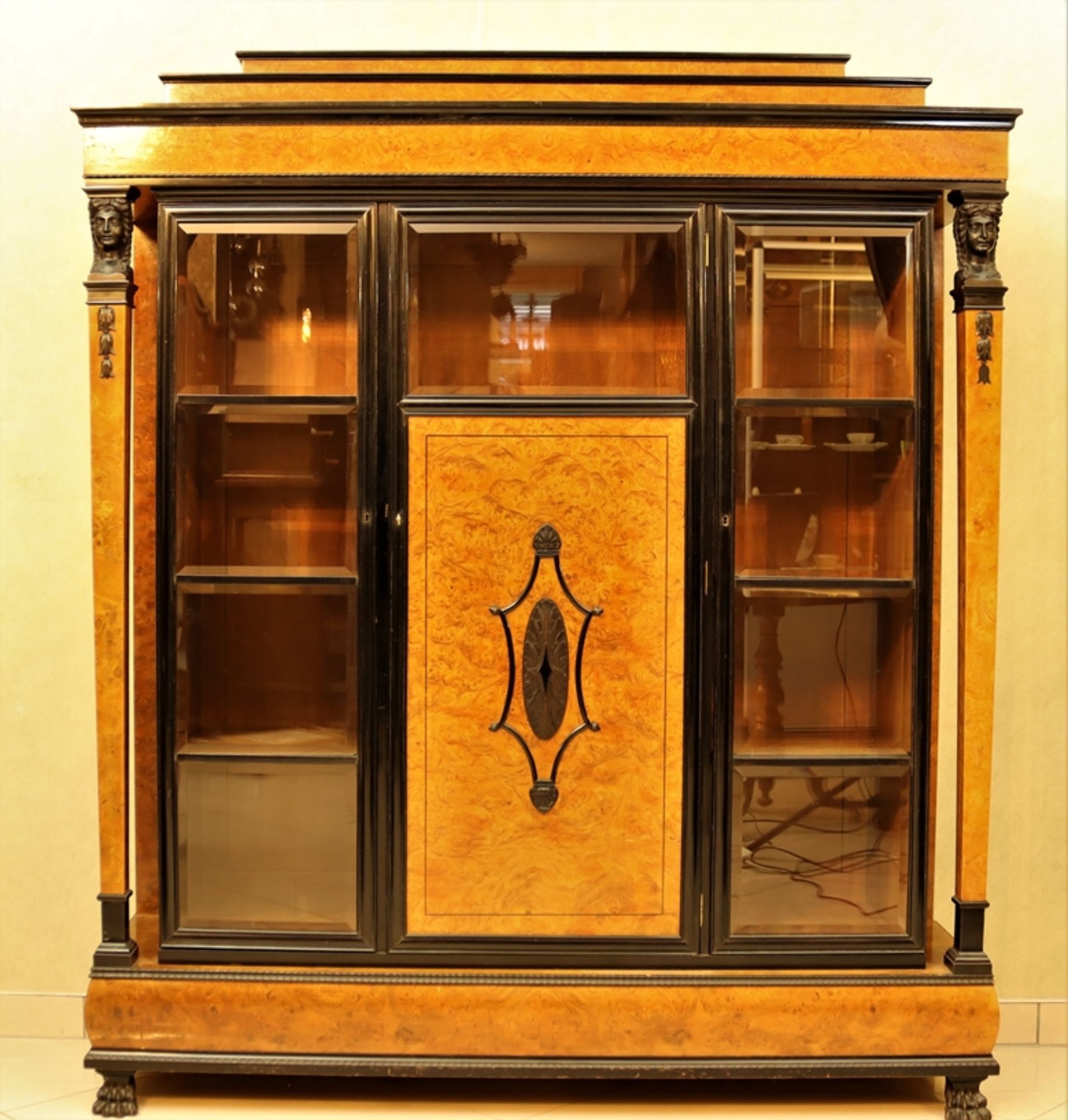 Empire display case with three doors, second half of the 19th century, North German