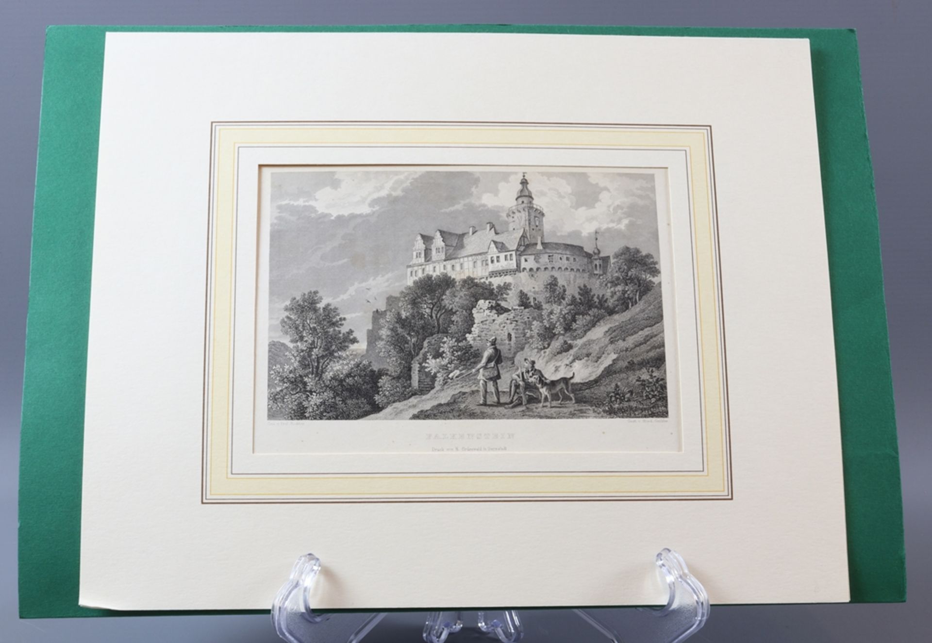 Falkenstein Castle, 19th century steel engraving, German - Image 2 of 3