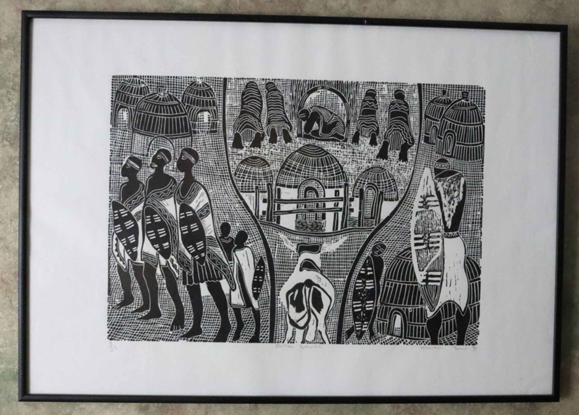Wilhelm Zulu 1956, Serigraph, African Dance - Image 2 of 3
