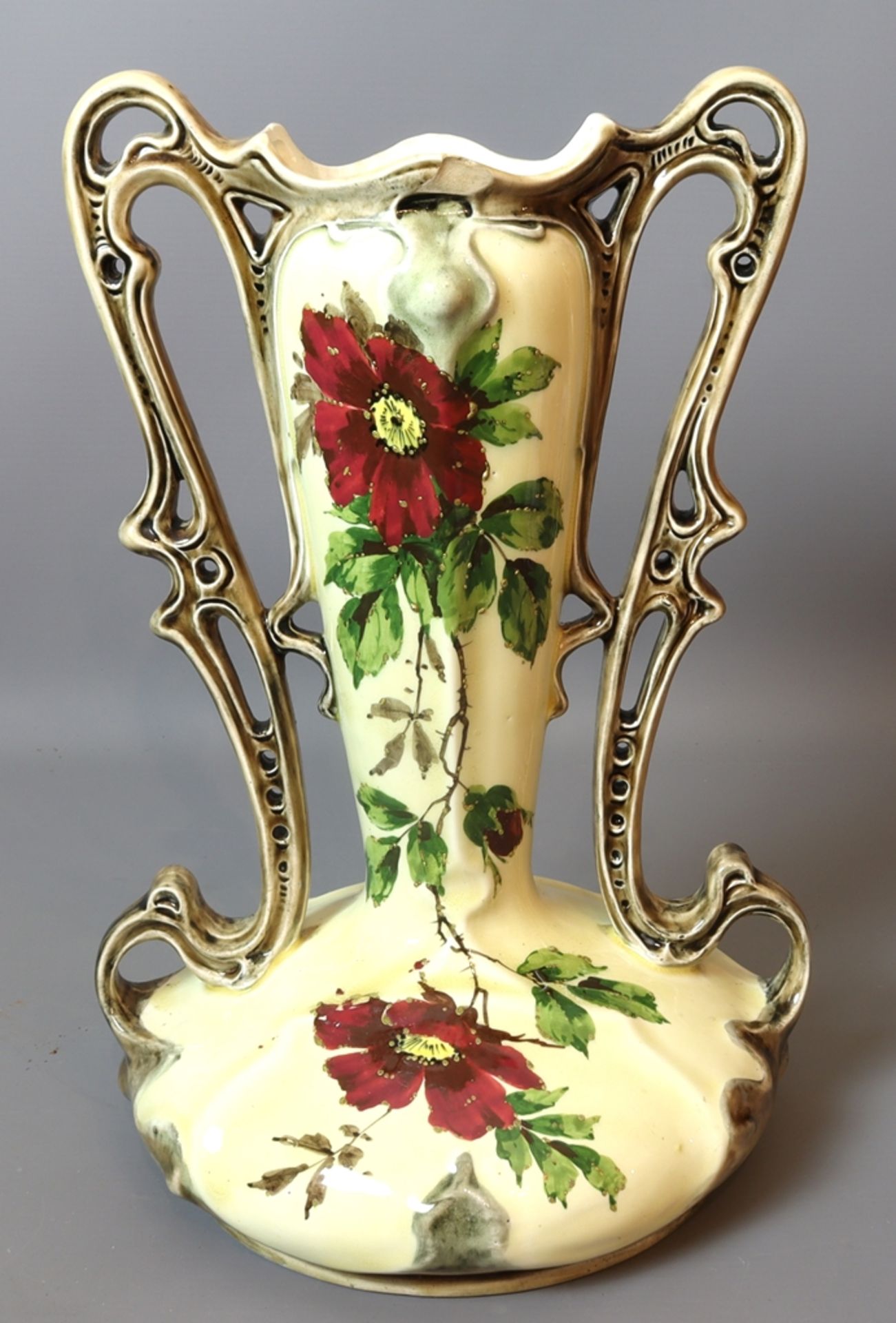 Majolica double-handled vase circa 1900-1920, German