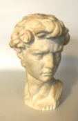 David, Kopf der Skulptur von Michelangelo, Historismus Büste um 1900