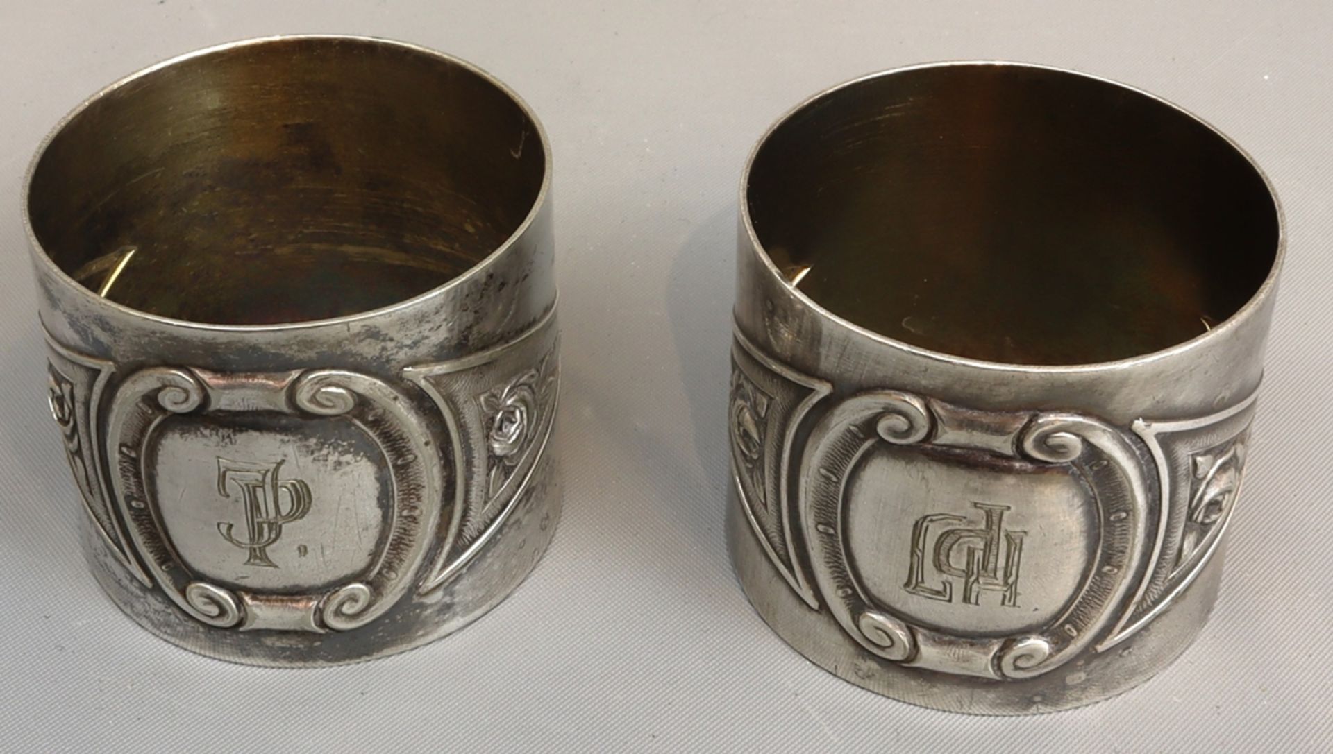 Pair of napkin rings, Historicism circa 1900, German