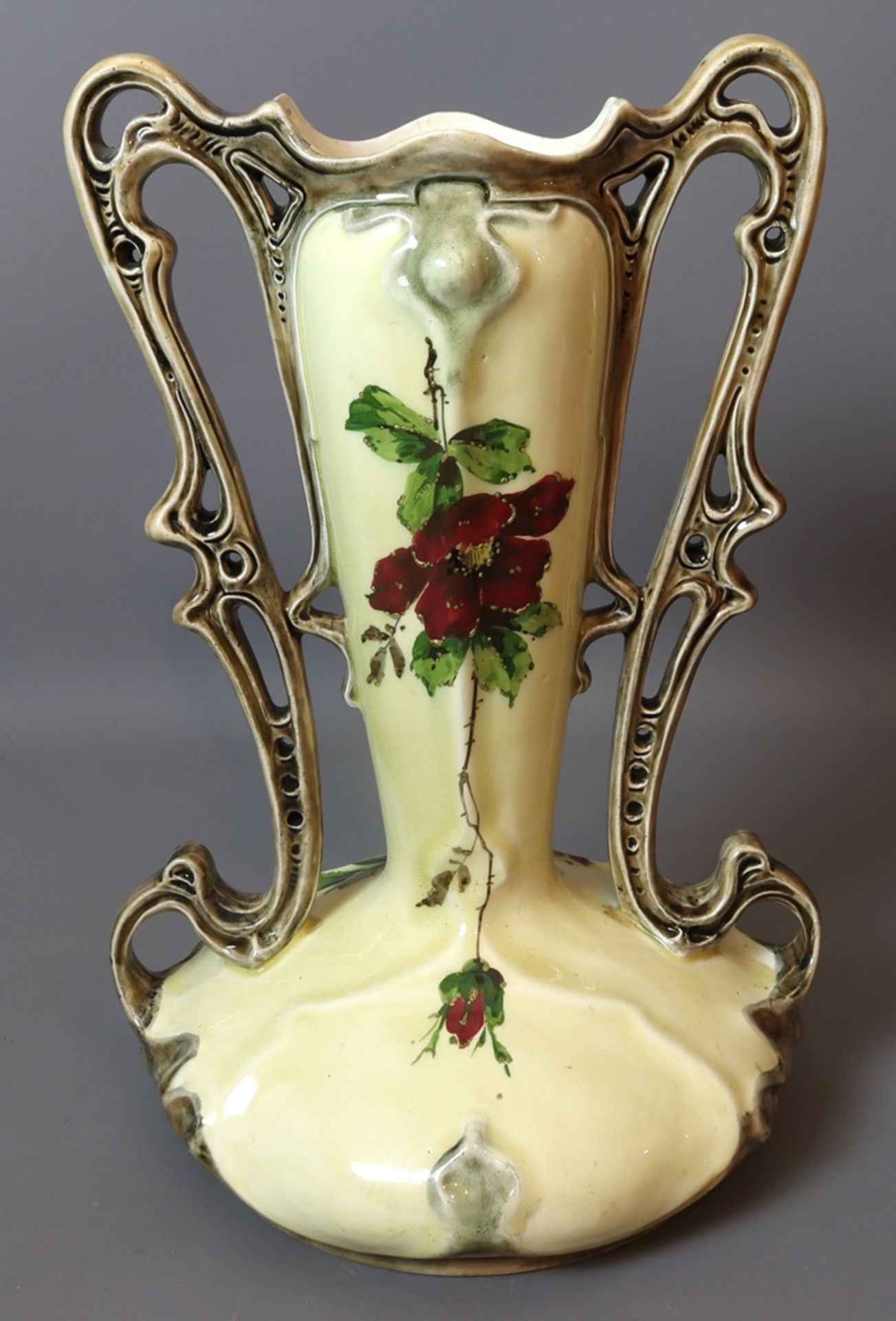Majolica double-handled vase circa 1900-1920, German - Image 2 of 4