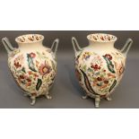 Pair of decorative majolica vases, Historicism circa 1900, German