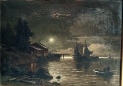 Carl Ludwig Schmitz 1818- ebenda, Mondnacht am Sonje-Fjord