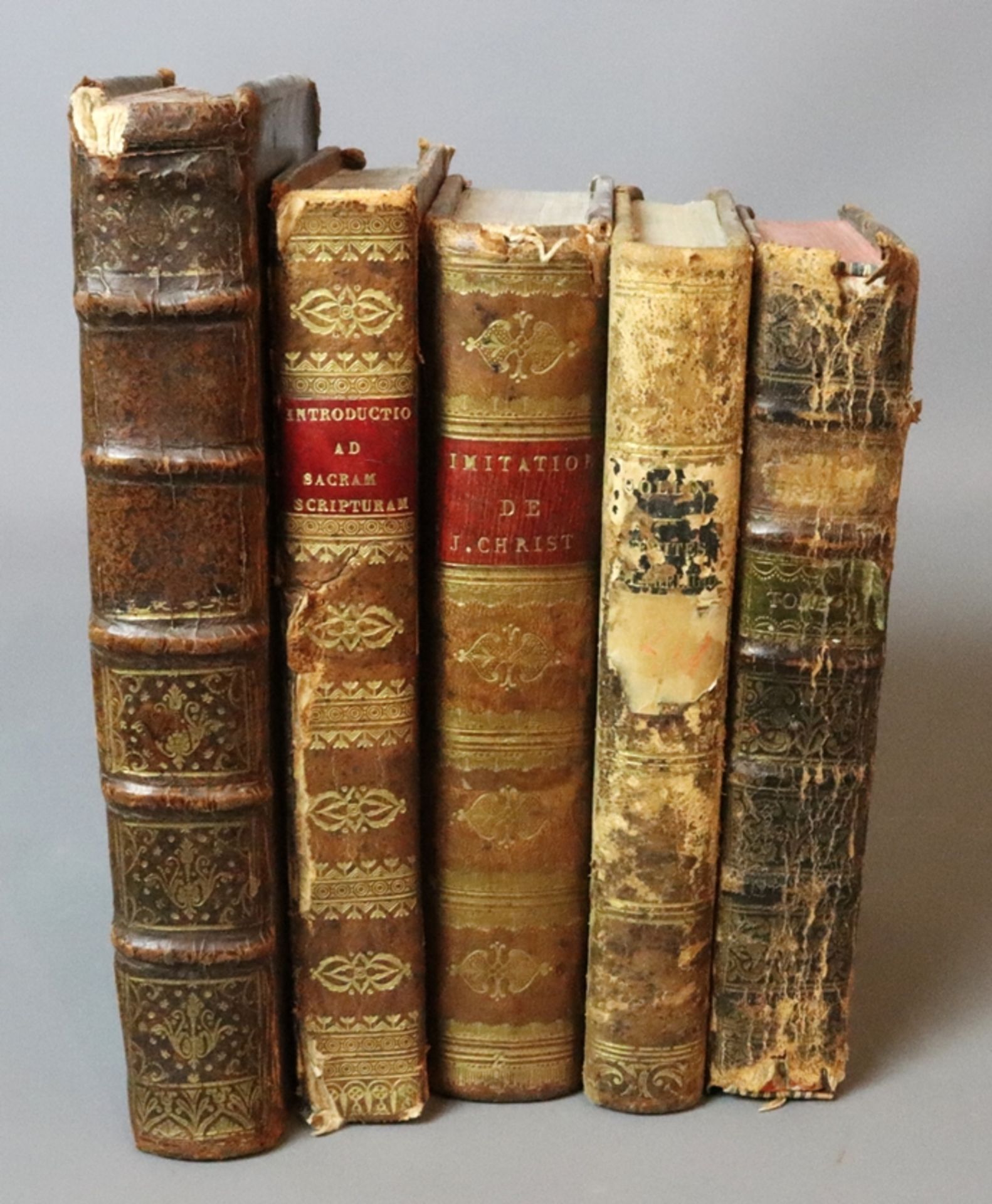 Lot of 5 Christian literature of the 18/19th century, German/French 