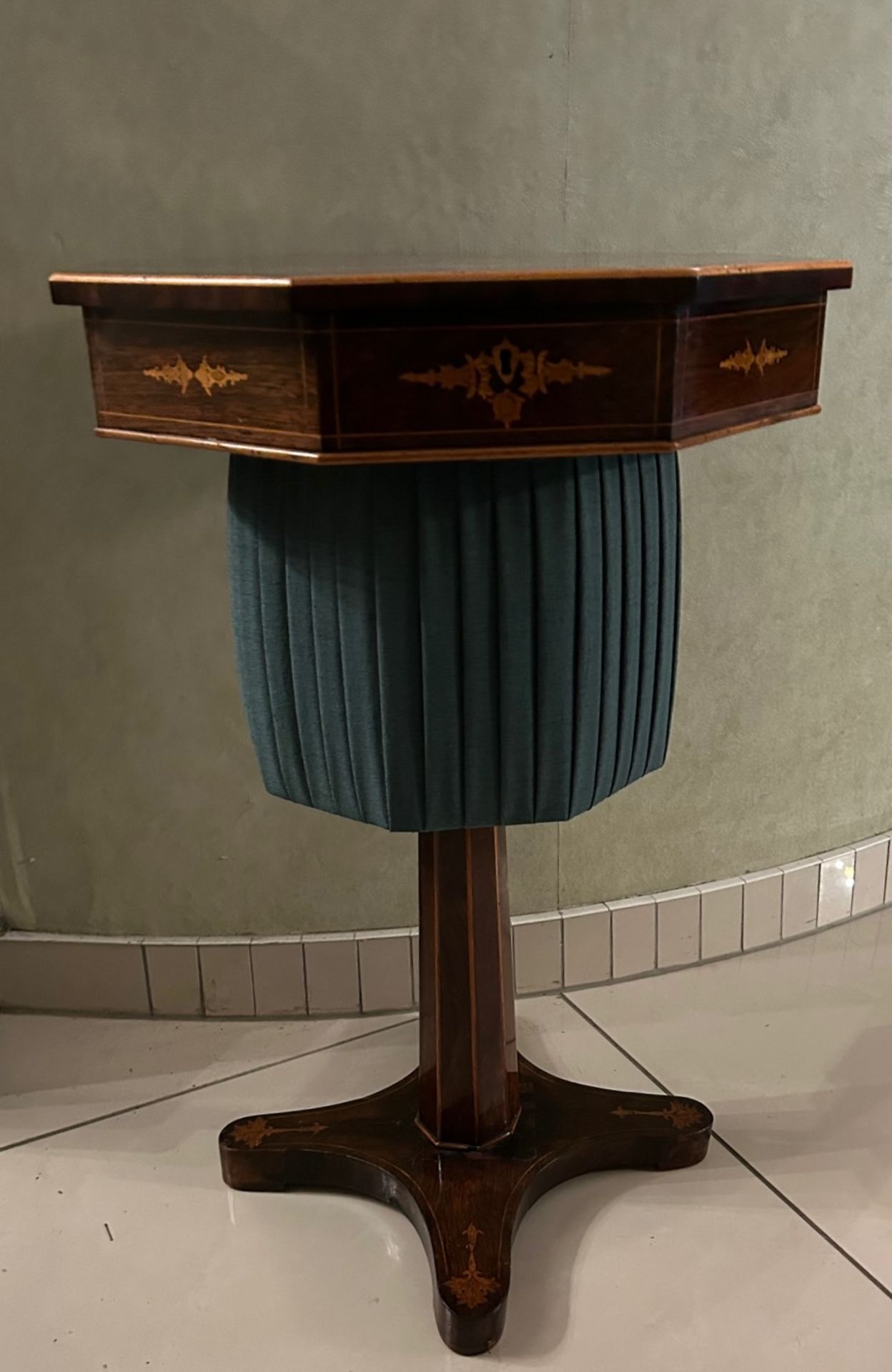 High stately Biedermeier sewing table circa 1830, North German - Image 2 of 5