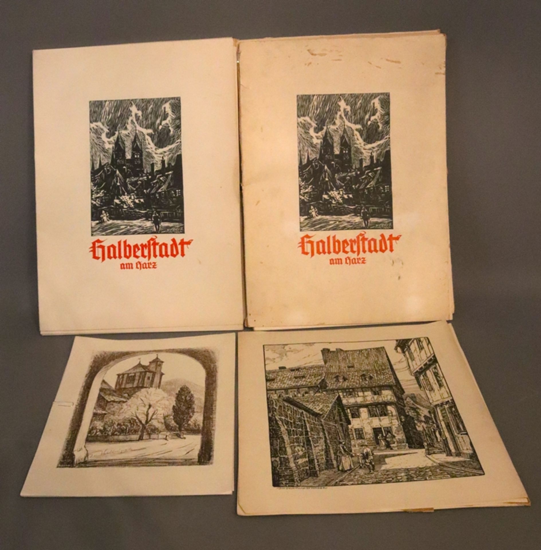 Lithografien, Halberstadt und Harz, 20. Jh., deutsch