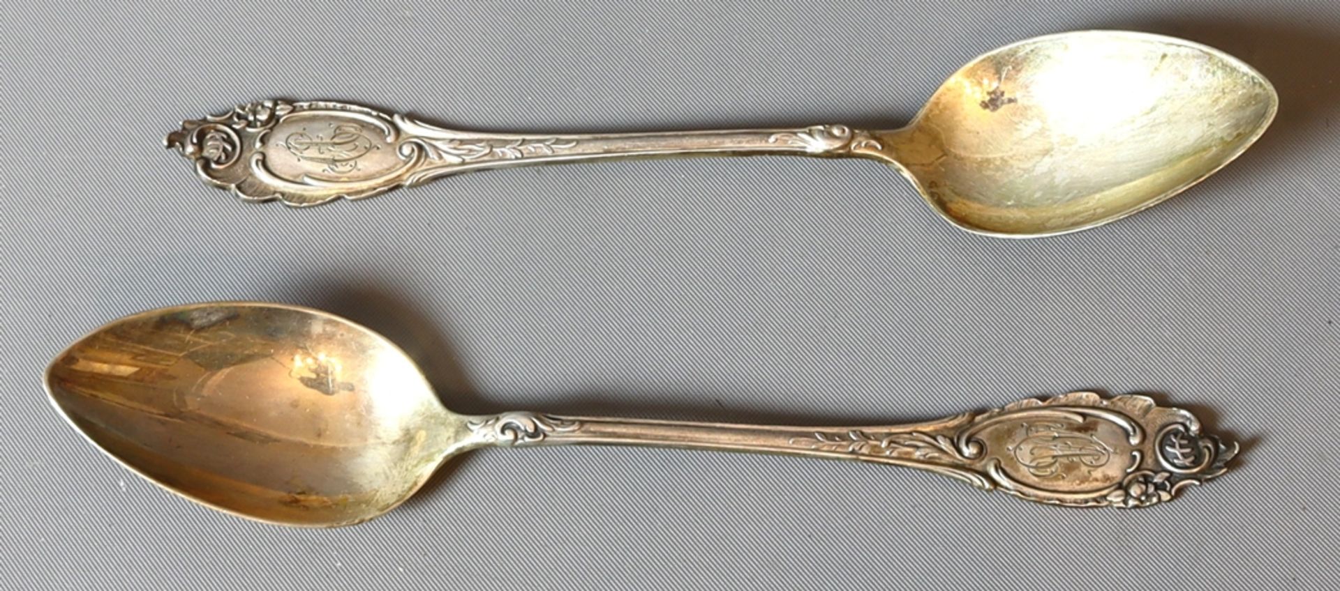 6 silver coffee spoons, Historism circa 1880, German - Image 2 of 3