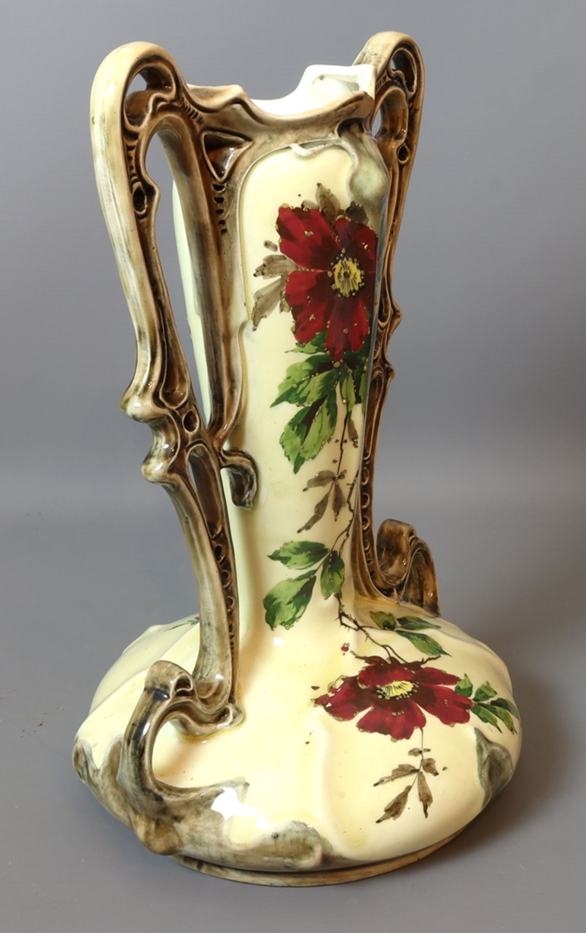 Majolica double-handled vase circa 1900-1920, German - Image 3 of 4