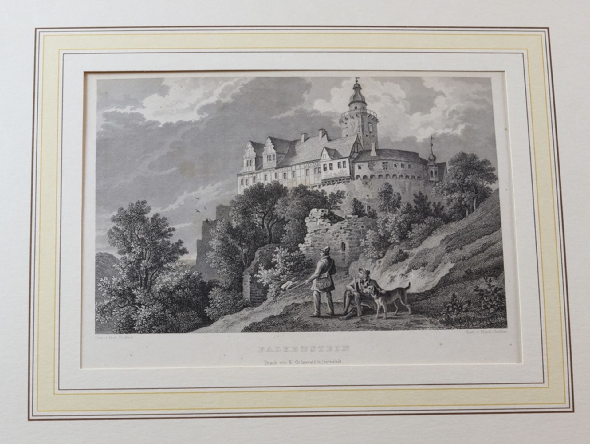 Burg Falkenstein, Stahlstich des 19. Jh., deutsch - Bild 3 aus 3