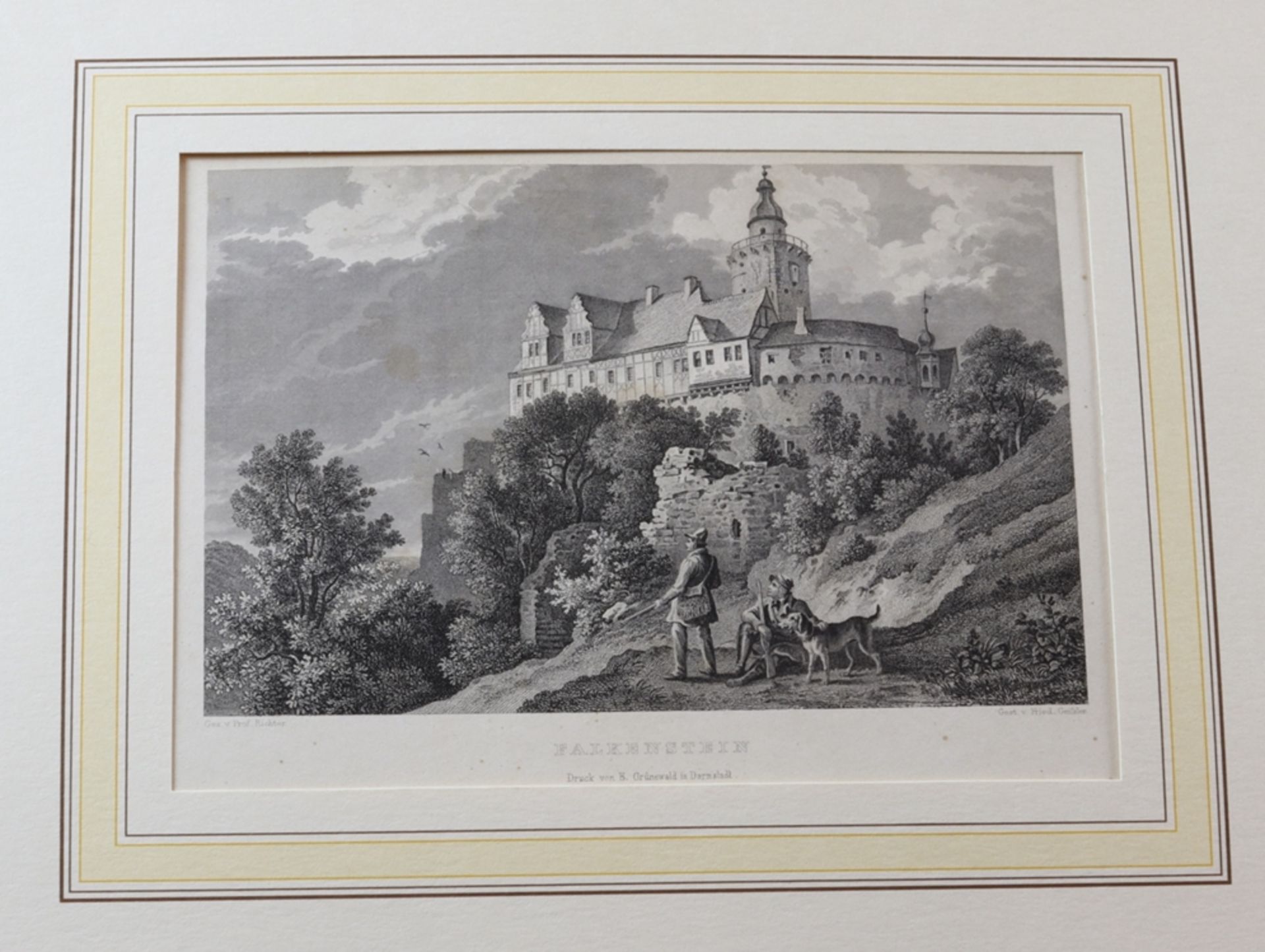 Falkenstein Castle, 19th century steel engraving, German - Image 3 of 3