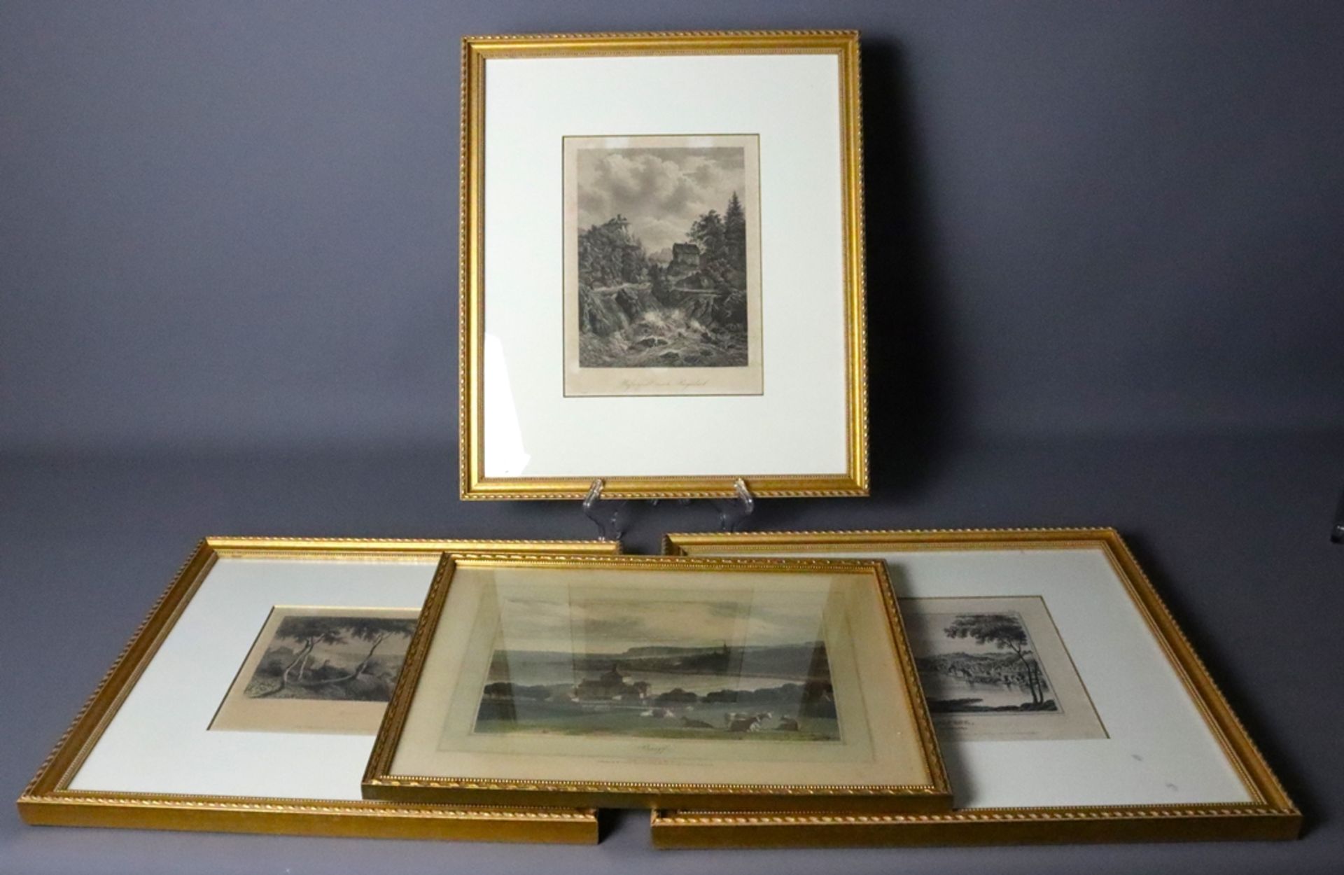 Sequence of 4 different lithographs, 19th/20th century, German