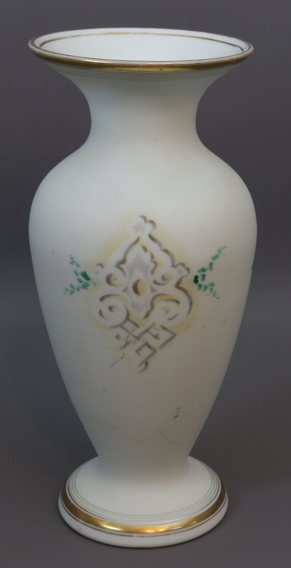 Pair of milk glass Biedermeier vases, Bohemia first half of the 19th century. - Image 3 of 5