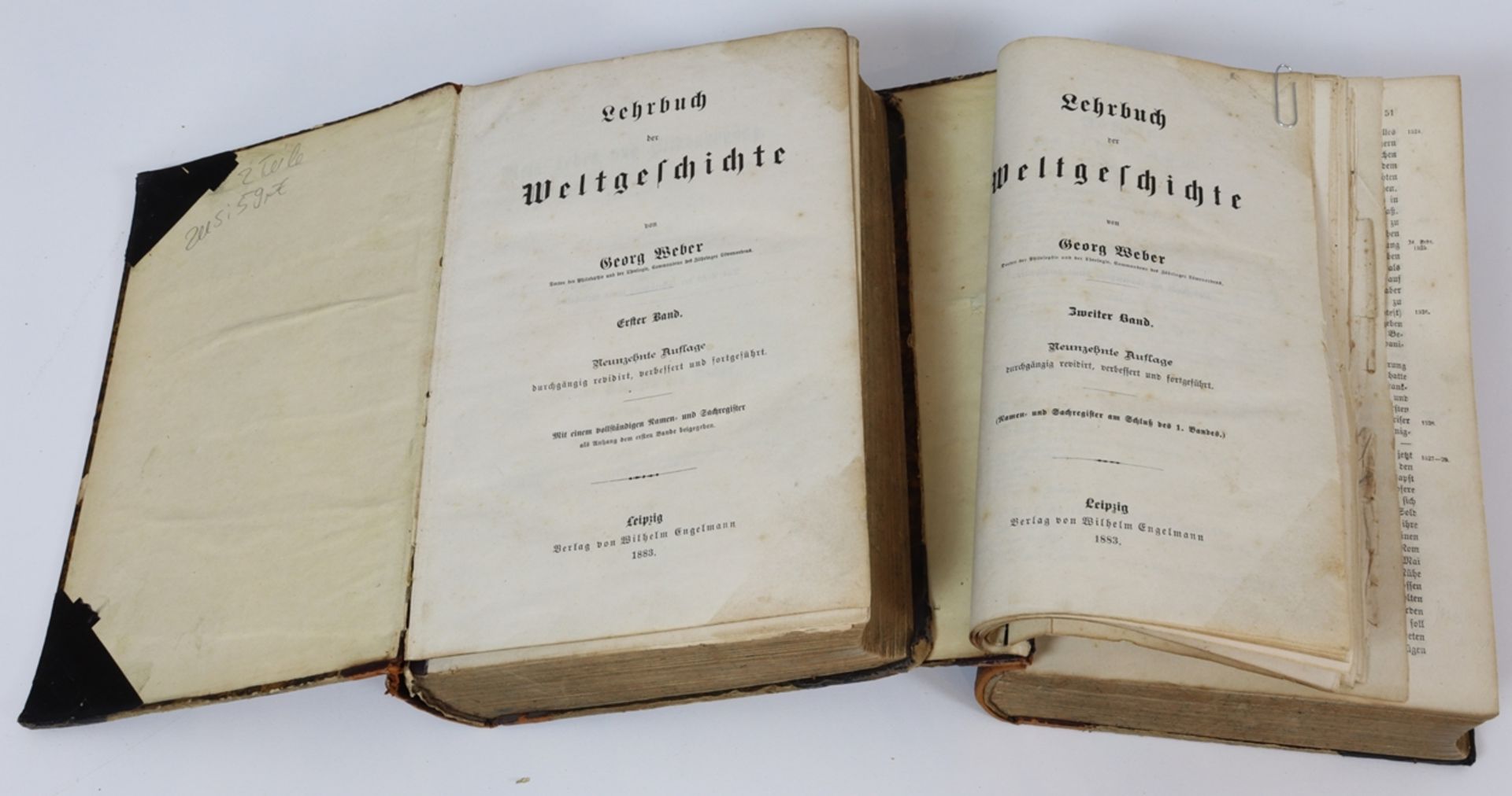 Georg Weber, Lehrbuch der Weltgeschichte in zwei Bänden - 1883 - Image 2 of 3